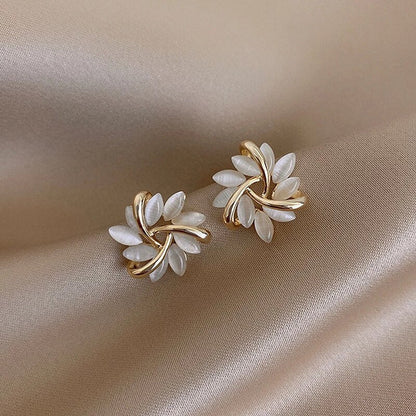 Elegant Gold-tone and Silver-Tone Nut Earrings
