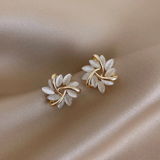Elegant Golden and Silver Nut Earrings