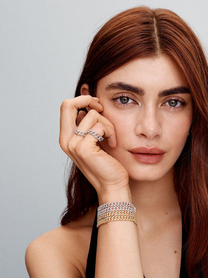Pavé Cuban Bracelet | Gold-tone
