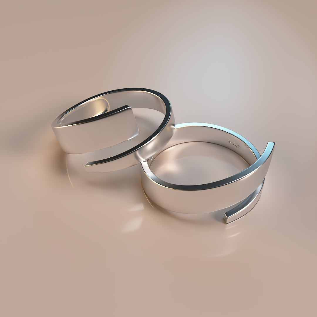 Simple adjustable Silver-tone ring