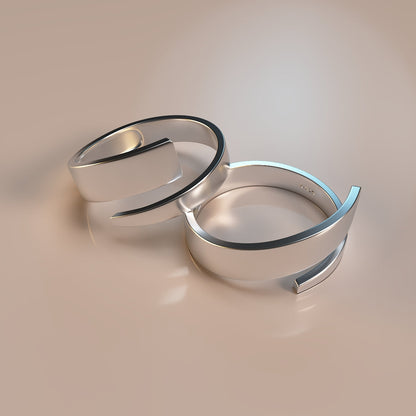 Simple adjustable Silver-tone ring