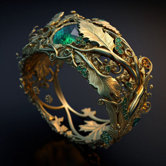 Exotic crystal earth hollow ring