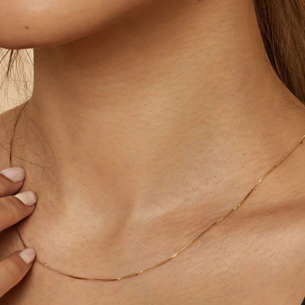 Bodega Box Necklace | White Gold-tone