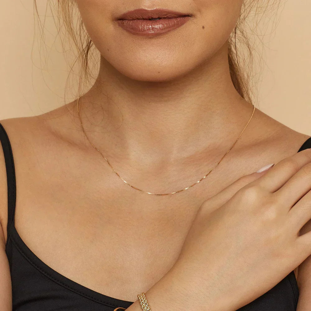 Bodega Box Necklace | White Gold-tone
