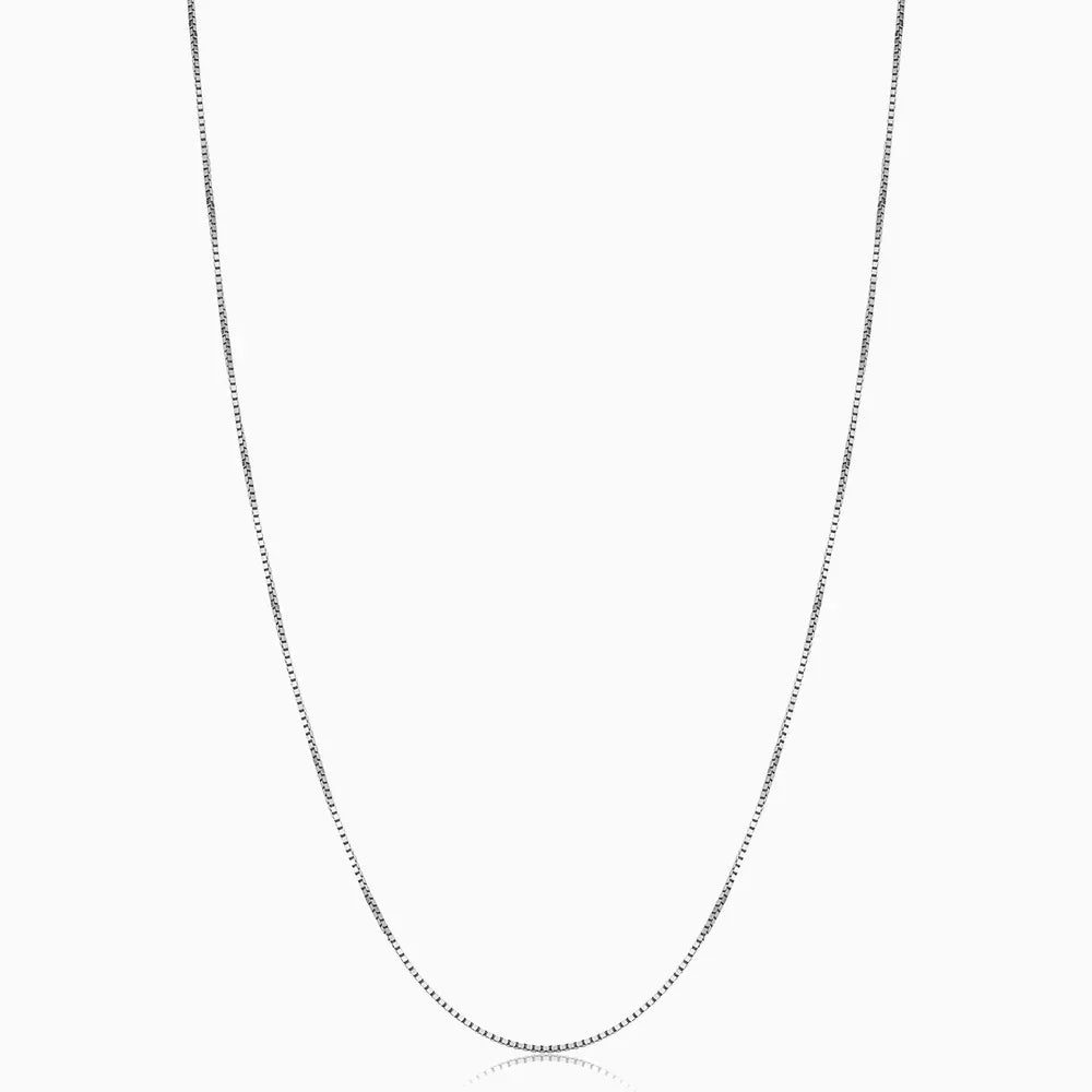 Bodega Box Necklace | White Gold-tone