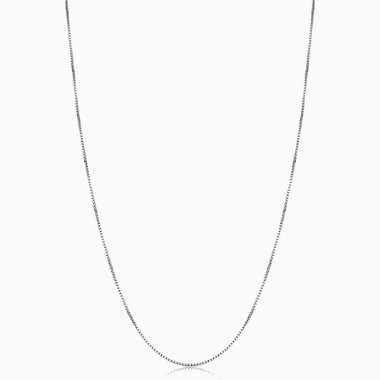 Bodega Box Necklace | White Gold-tone