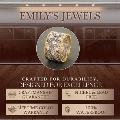 Claudia - Vintage ivy-shaped cubic zirconia ring