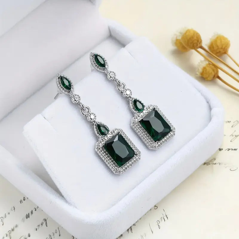 Clarion Verdancia Earrings | White Gold-tone