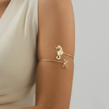 Adjustable Gold-tone Seahorse Cuff