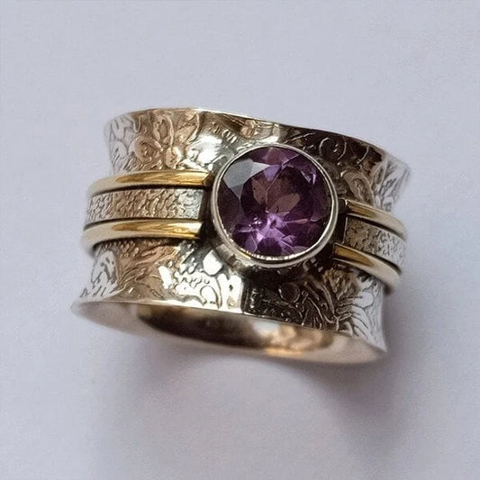 Bohemian meditation crystal ring