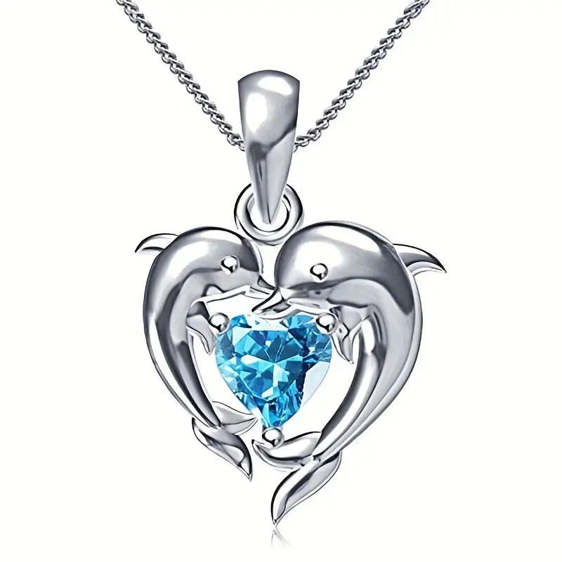 Oceanheart Twin Necklace | White Gold-tone