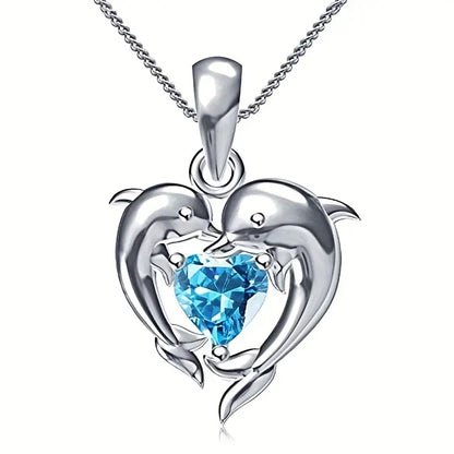 Oceanheart Twin Necklace | White Gold-tone