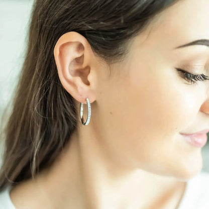 Sorel Pavé Earrings | White Gold-tone