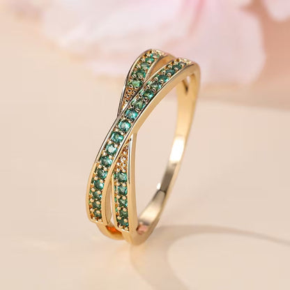 Emerald Flow Ring | Gold-tone