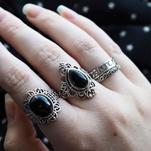Set of 3 Gothic Rings