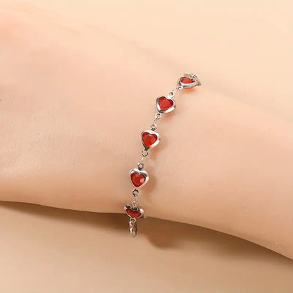 Ophelyra Garnetelle Bracelet | White Gold-tone