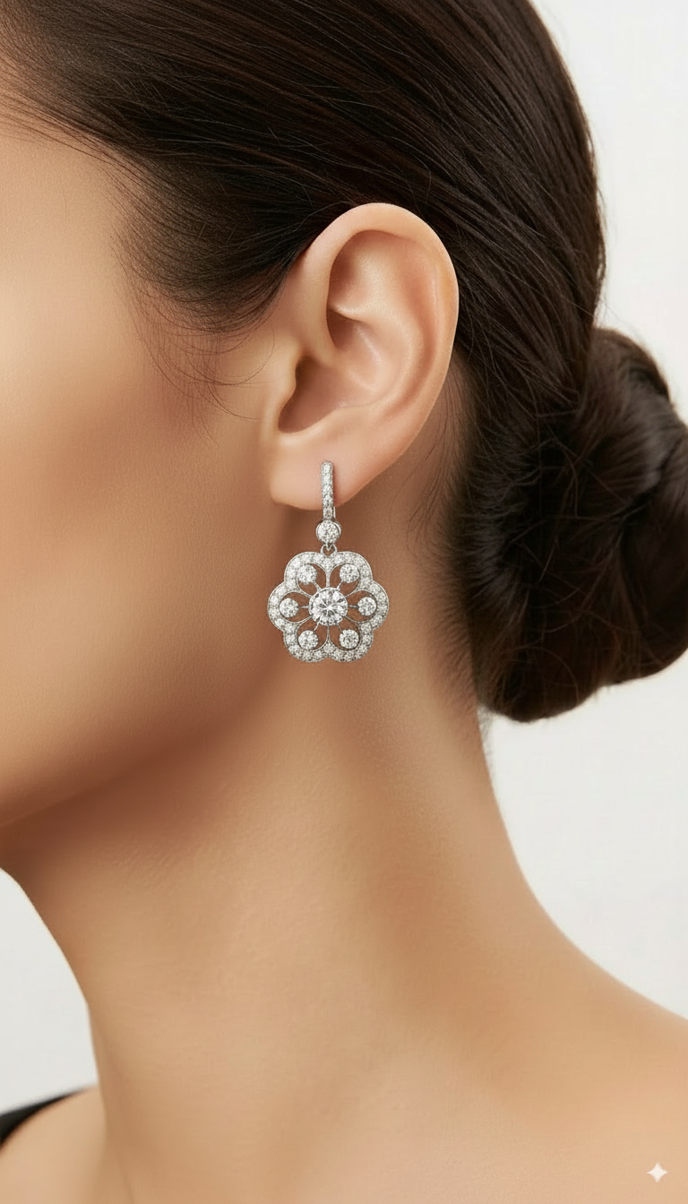 Vintage Crystal Mandala Earrings