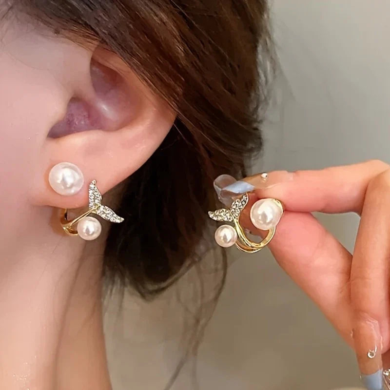 Elegant Mermaid Tail Bead Earrings
