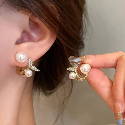 Elegant Mermaid Tail Bead Earrings