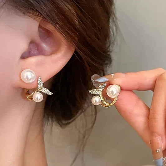 Elegant Mermaid Tail Bead Earrings