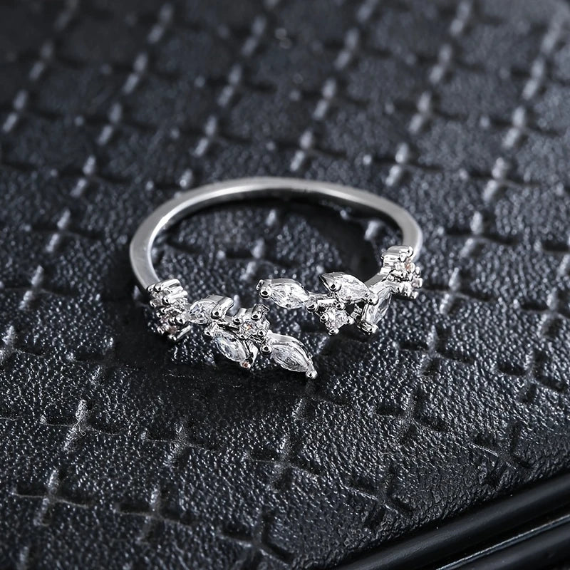 Gold-tone Ring with Synthetic Cubic Zirconia Mosaic