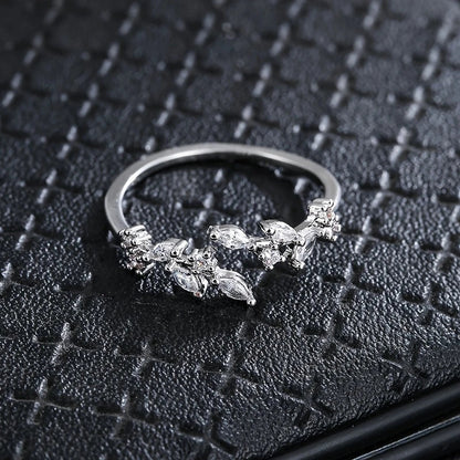Gold-tone Ring with Synthetic Cubic Zirconia Mosaic