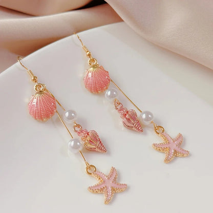 Elegant Shell, Star and Sea Conch Earrings