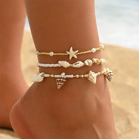 3-Piece Ocean Style Women's Anklet