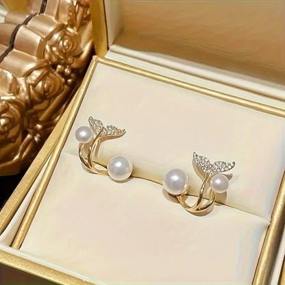 Elegant Mermaid Tail Bead Earrings