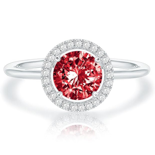 Crimson Glow Ruby Promise Ring | White Gold-tone