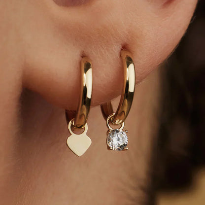 Larmes de Lune Stone Hoop Earrings | Gold-tone
