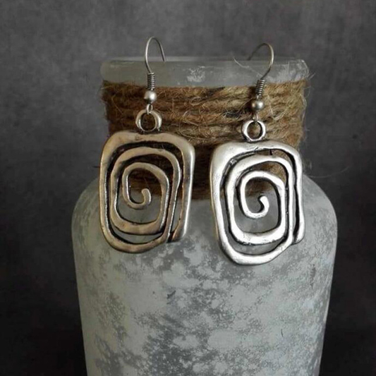 Vintage Silver-tone Spiral Earrings