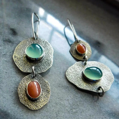 Vintage Silver-tone Nature Earrings