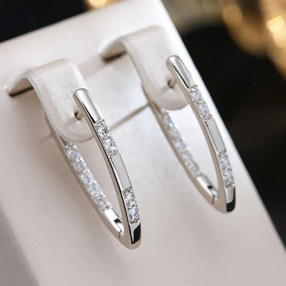 Elegant Gold-tone Cubic Zirconia Earrings