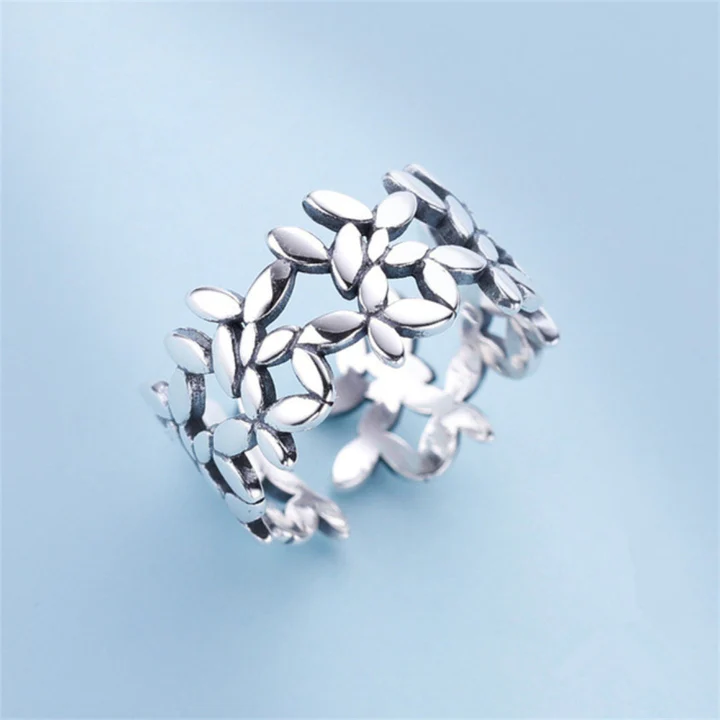 Vintage Silver-tone Leaf Ring