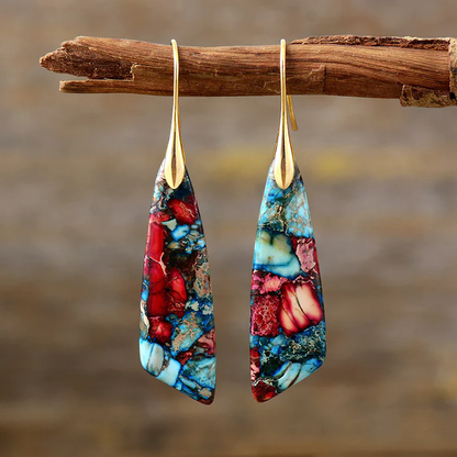 Vintage colourful stone earrings