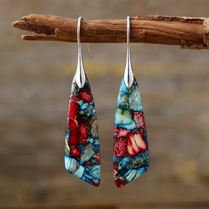 Vintage colourful stone earrings