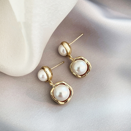Gold-tone Bead Earrings