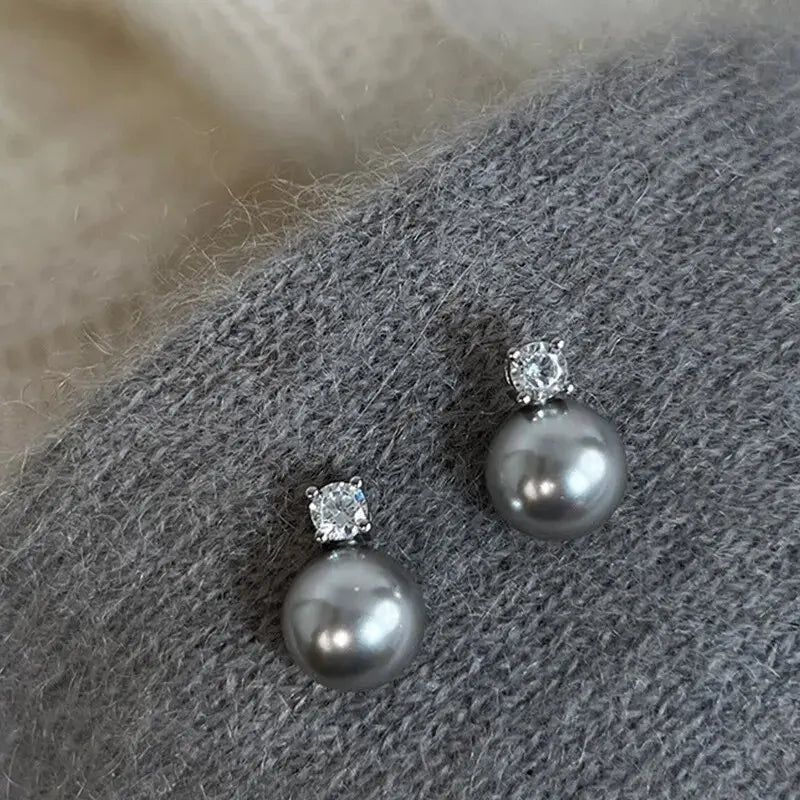 Elegant black Bead cubic zirconia earrings