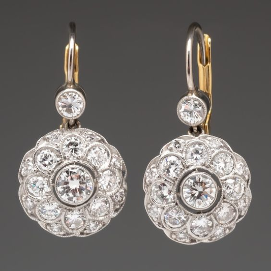 Vintage Rounded Crystal Mandala Earrings