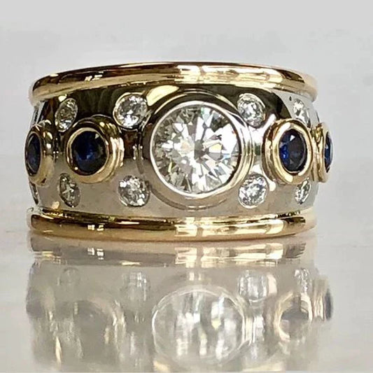 Vintage Ring with Zirconia Inlays