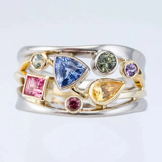 Vintage Multicolour Cubic Zirconia Ring