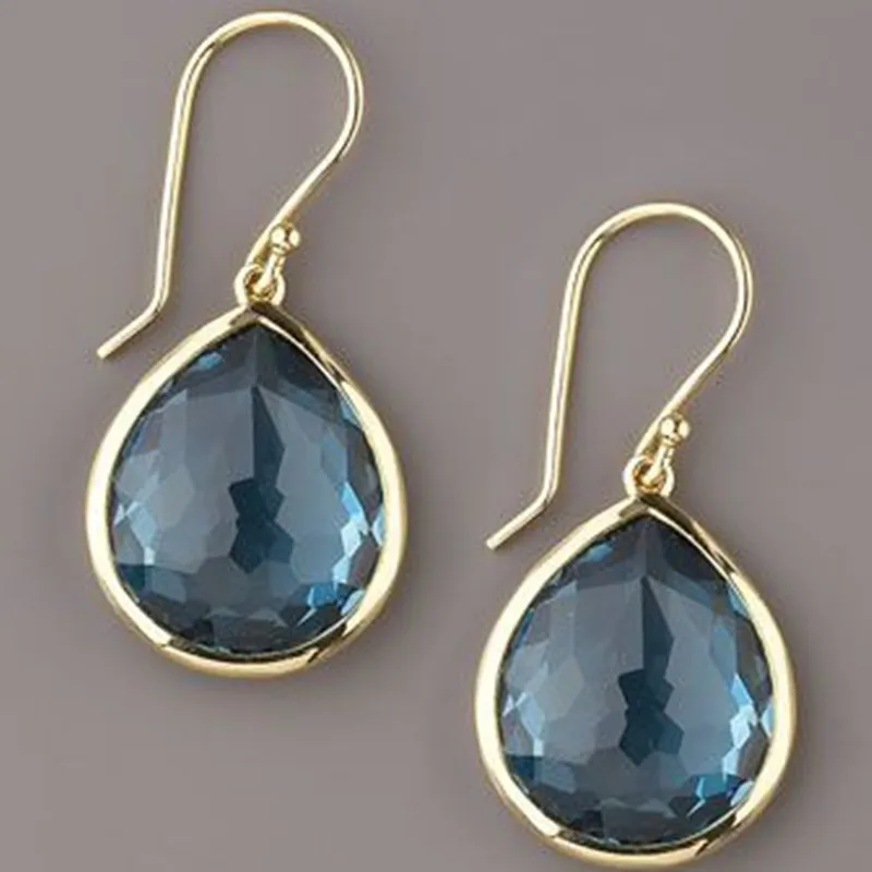 Vintage Blue Drop Crystal Earrings