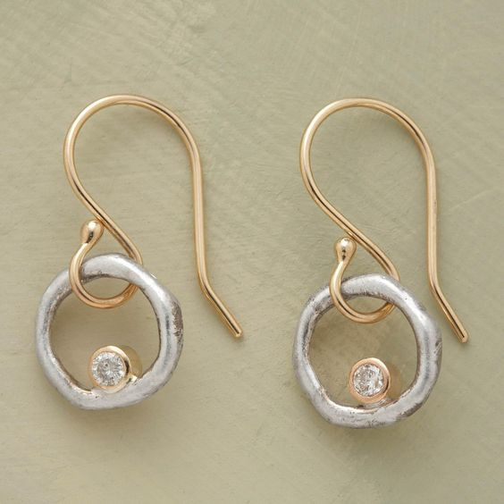 Vintage Gold-tone and Silver-Tone Cubic Zirconia Earrings
