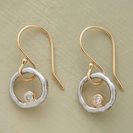 Vintage Gold-tone and Silver-Tone Cubic Zirconia Earrings