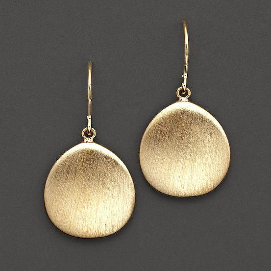 Vintage Gold-tone Plate Earrings
