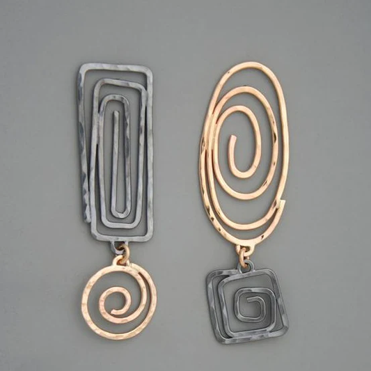 Vintage Gold-tone and Silver-Tone Spiral Earrings