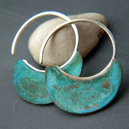 Vintage Worn Blue-Green Earrings