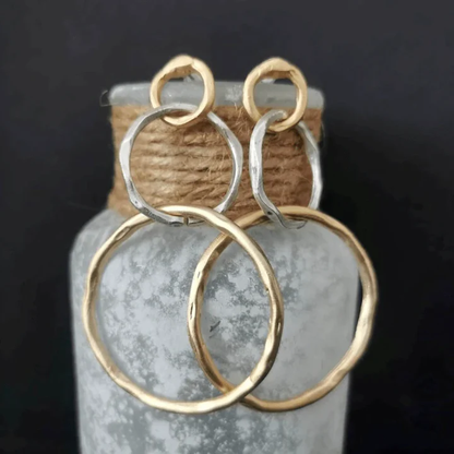 Vintage Gold-tone and Silver-Tone Hoop Earrings