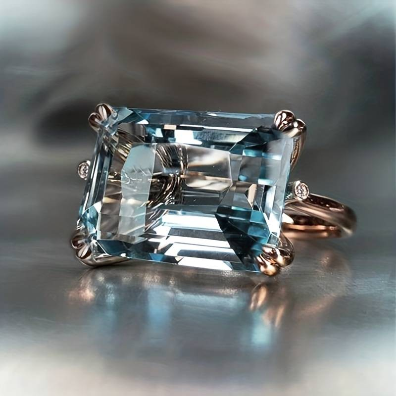 Vintage Double-Set Blue Crystal Ring